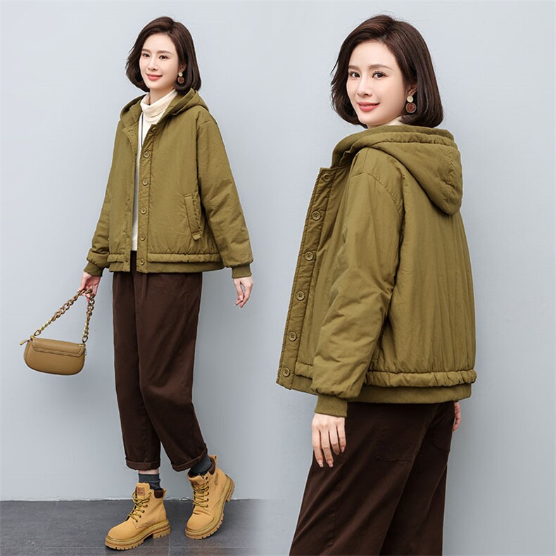 连帽时尚轻便夹棉加厚保暖棉衣舒适棉服,女装棉衣/棉服,3200格调