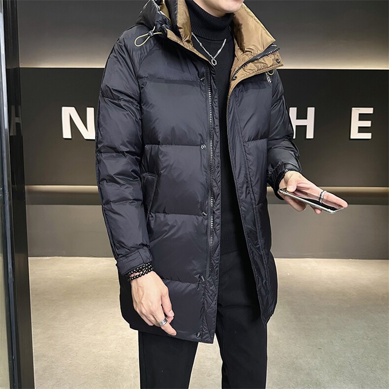 中长款男士羽绒服冬季2025新款连帽加厚防寒外套A313-8820-P215,男装羽绒服,电商A313