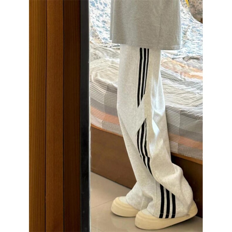 【有货】cleanfit灰色三条杠卫裤男春秋美式vibe裤子K77HH-特P45图片