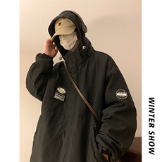 连帽冲锋衣防风保暖加棉加厚单板双板时尚滑雪服棉衣外套M35-P125，男装棉衣，电商A001-1