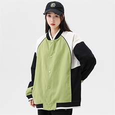 秋季宽松潮流休闲拼色棒球服情侣外套夹克A305-EY3671-P75，男装夹克，电商B306