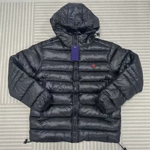 银色短款连帽轻薄排骨羽绒棉服小马刺绣加厚保暖棉衣外套MF88P145
