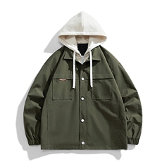 JK9968P85新港风连帽假两件情侣夹克宽松百搭外套M-4XL，男装夹克，星座1204