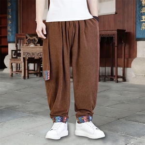 男士休闲裤灯芯绒长裤新中式灯笼裤哈伦萝卜裤 XZ1512-2522裤-P50图片