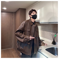 F231-P782024春季新款潮流宽松简约外套百搭休闲立领夹克男，男装夹克，星座512-6