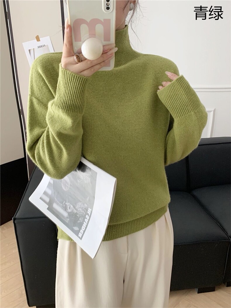 2025年秋季常规通勤套头单件长袖时尚百搭上衣,女装羊毛衫,牧思羊