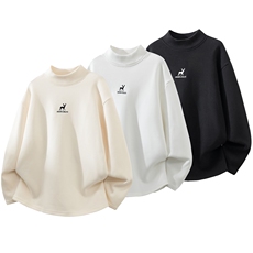 现货/半高领刺绣德绒长袖打底衫B219A-DR2503-P25/DR2503JR-P35，男装T恤，电商B219A