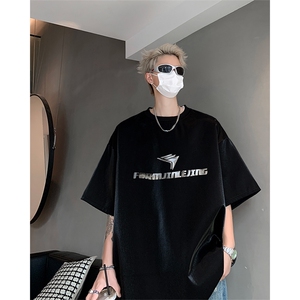 男装短袖T恤 2025夏季丝光棉印花五分袖体恤 XZ514-2-2024100-P58图片