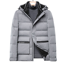 新款羽绒服男连帽冬季中年男士保暖休闲90白鸭绒外套DS2156-P255，男装羽绒服，电商B212（原钱塘6029）