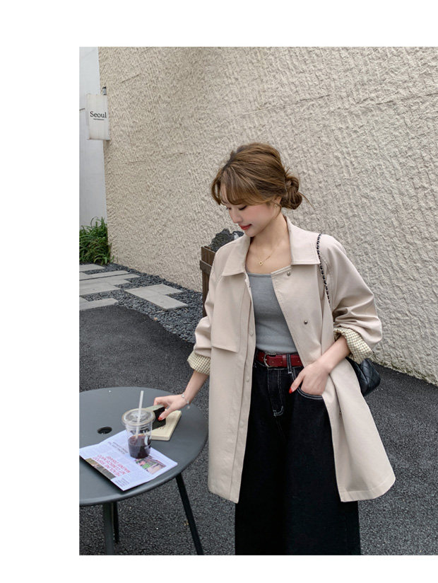 卡其色风衣外套女春秋2025年新款中长款小个子今年流行爆款大衣,女装风衣,难舍钰依