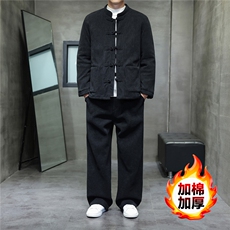 2025冬季风套装中式复古唐装棉衣棉绒保暖棉袄TZ2534-P205，男装棉衣，电商A008