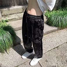 新中式休闲裤男士韩版潮流提花夏季帅气2024新款ins长裤K5296-P39，男装休闲裤，星座412-3
