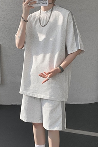 现货 TZ776-特P50 控88 曼巴棉圆领大码短袖短裤T恤运动套装图片