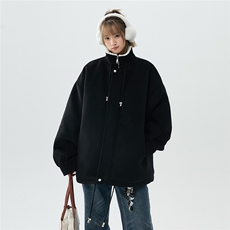抽绳立领呢子羊羔绒内胆棉衣宽松加厚保暖抗寒棉服A170-N65-P125，男装棉衣，电商A170