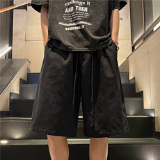 五分裤休闲裤时尚潮牌青春流行慵懒夏季直筒型原宿潮运动裤潮流男，男装休闲裤，四季星座218-1