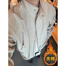 美式高街立领工装棉衣男拉链设计感韩版潮流宽松加棉夹克，男装夹克，四季星座505