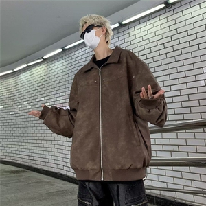 皮衣夹克男韩版潮流高街帅复古2025春季新款ins宽松外套W5748-P77图片