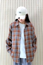春季新款现货（跨境电商）格子男女情侣款潮流宽松格纹衬衣，男装衬衫，星座1107-1