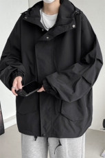 JK8107/P75春装现货冲锋衣男女美式工装外套连帽风衣宽松夹克，男装夹克，电商A141