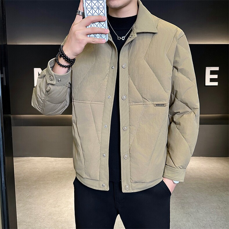 新款男士小翻领羽绒服夹克加厚防寒309B-3-81072-P188，男装夹克，星座1409-3