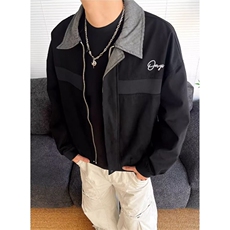 秋季新款黑色纯棉美式复古刺绣宽松翻领夹克外套男士J8875，男装夹克，星座1116A（原606A-3）