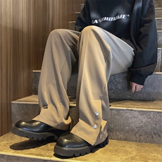 秋季日系复古慵懒风直筒休闲裤男新款高街潮牌阔腿长裤K7302-P39，男装休闲裤，星座512-3
