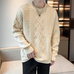2024秋冬季新款毛衣男圆领上衣服针织打底衫潮牌男士外套MY04