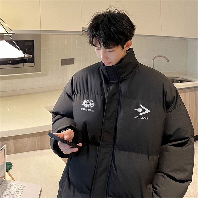 秋冬美式抖音直播高品质保暖宽松男面包服羽绒棉外套棉衣M1043P90图片