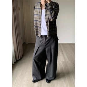 春季设计感宽松西装裤男新款垂感小众直筒裤休闲阔腿裤LB0655-P55图片