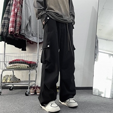 2024春季新款潮流休闲裤阔腿工装裤子半松紧腰现货K7692-P52，男装休闲裤，星座512-3