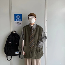 MM369-P40复古潮牌宽松潮机能风多口袋工装马甲休闲坎肩，男装工装外套，星座617A-2
