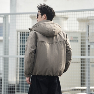 冬季连帽羽绒服男高级感解构拼接青少年流光机能风加厚保暖外套潮图片