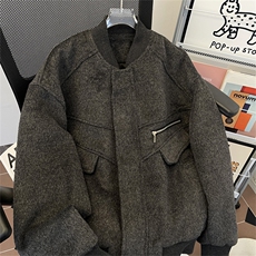 加棉外套男款秋冬高级感痞帅潮牌夹克男装棉衣JK09343-P113，男装棉衣，星座308B-2