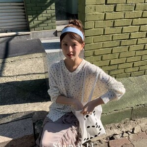 开衫秋衣对襟宽松长袖秋冬季短款纽扣碎花开衫 韩复古长袖上衣图片