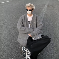 秋冬新款复古宽松V领毛衣外套男MY9211-P53，男装针织衫/毛衣，星座1109-3