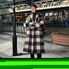 原创秋冬英伦风格子绅士长款呢料风衣外套男A071-L17-P135，男装风衣，电商A071
