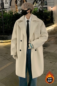 英伦加厚毛呢大衣男中长款呢子风衣英伦雅痞男装外套 MN1798/P100图片
