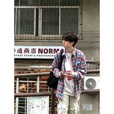 特P38无差价新款秋季百搭格子时尚长袖衬衫-HS2289港风街头，男装衬衫，电商A003