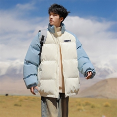 现货抖音得物可供视频三防加厚羽绒拼接棉衣外套面包棉服86626，男装棉衣，电商A486