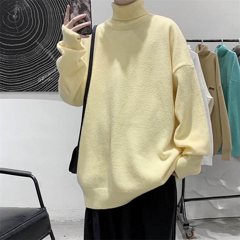 2025年男士针织高领领纯色打底宽松毛衣男 A169 M02 P45图片