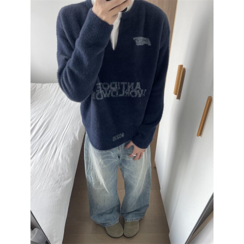 【有货】cleanfit马海毛v领毛衣高级感痞帅美式针织衫TQ01LL-P65,男装针织衫/毛衣,星座1007（原301D）