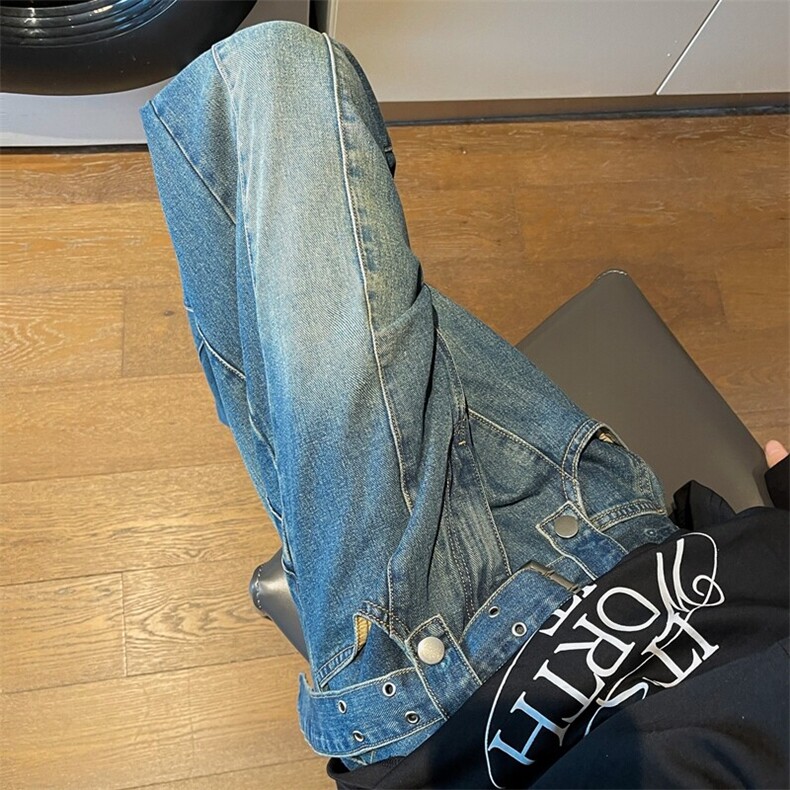 M-8XL送腰带牛仔裤2025春季大码美式高街vibe直筒裤子NZ9007/P65，男装牛仔裤，电商B238