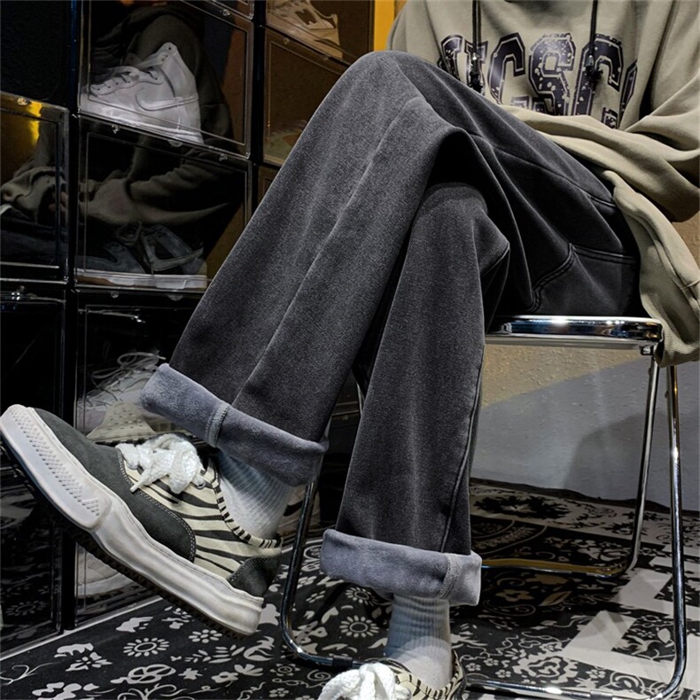 秋冬加绒加厚牛仔裤男直筒宽松休闲长裤A080-9291-常规P35加绒P45,男装牛仔裤,电商A080