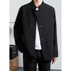 新中式西装男士春秋新款风中山装立领西服外套 XX35图片