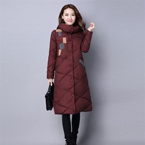 加厚 长袖 排扣 纯色 棉衣/棉服 简约 百搭 甜美 直筒 长款 2020年冬季,女装棉衣/棉服,独衣靓