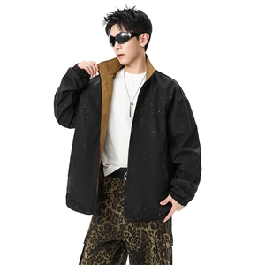 设计感高级外套男款秋季潮流休闲夹克2025新款男秋装Q5566-P68