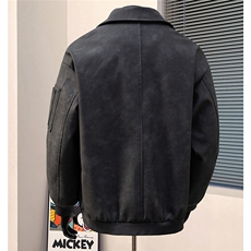 1港风扎染做旧面料双拉链大口袋情侣皮衣女夹克男JK77867P90控148，男装夹克，星座226-2