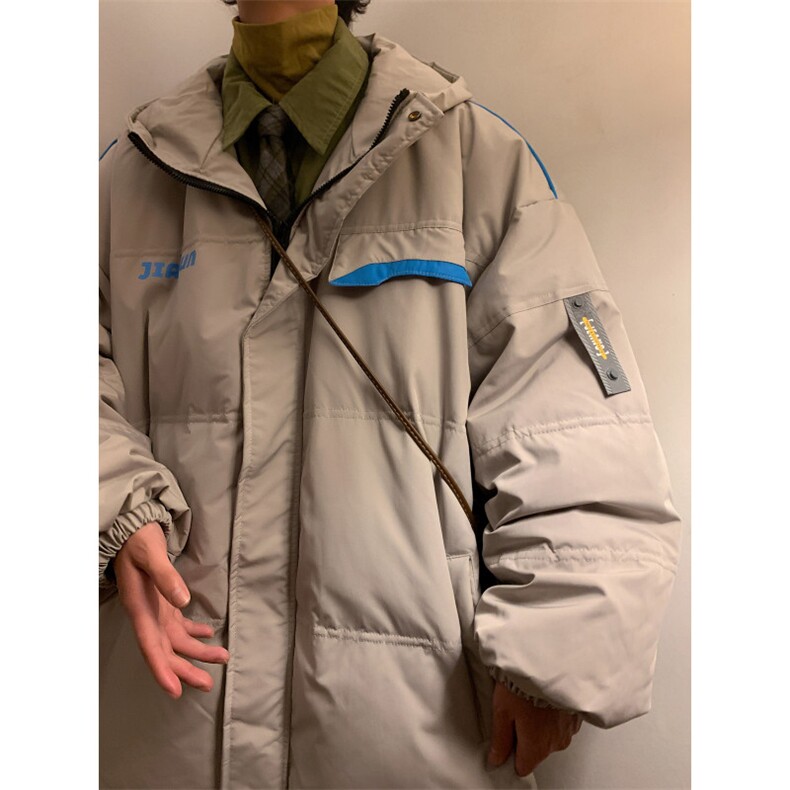 港风ins羽绒服男女同款带帽字母印花白鸭绒 Y5813-P190【特价】图片