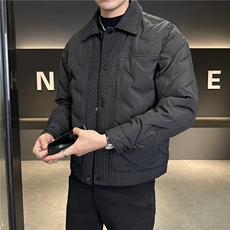直播现货主推轻薄麦穗灰鸭绒翻领羽绒服外套上衣男YR121P155，男装羽绒服，电商B226-2（原B217-2）