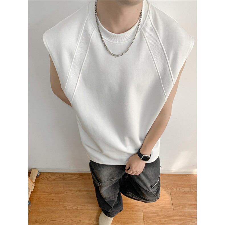 高质量重磅背心男士韩版潮流无袖T恤2026夏季ins上衣ST585-P36，男装背心/马甲，星座412-2